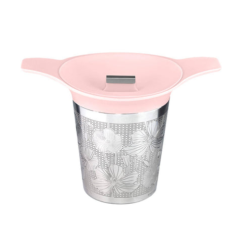 Floral Tea Infuser Basket - Pink