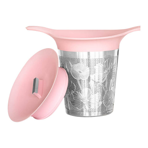 Floral Tea Infuser Basket - Pink