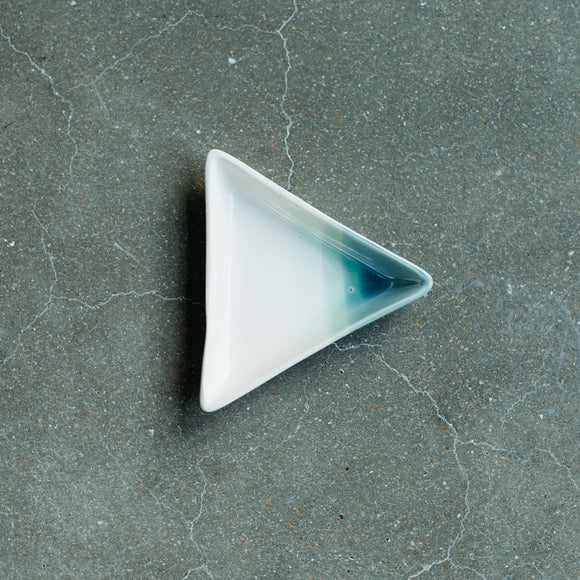 Ceramic Triangle Dish in Ocean