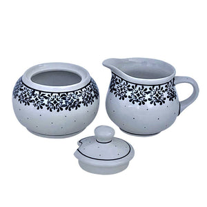 Polish Pottery Stoneware Creamer And Sugar Set